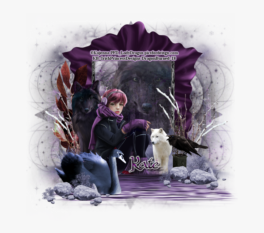 Ptu Gothic Winter Wolf Cluster Frames - Illustration, HD Png Download