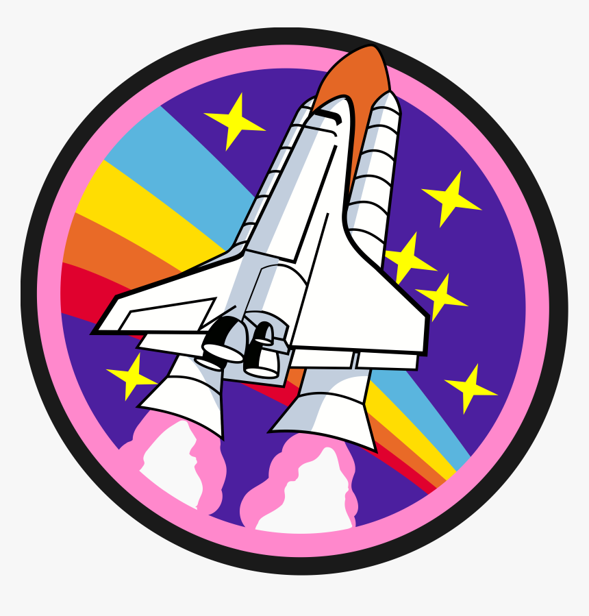 Rainbow Rocket Badge Clip Arts - Spaceship Stickers, HD Png Download