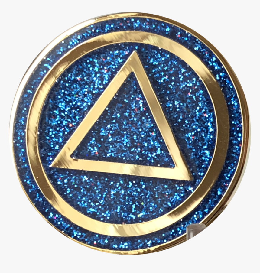 Aa Circle Triangle Logo Reflex Blue Glitter Gold Plated - Green Circle With Triangle Logo, HD Png Download