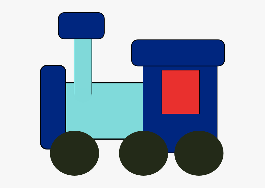 Train Engine Silhouette Clipart - Blue Train Clipart, HD Png Download