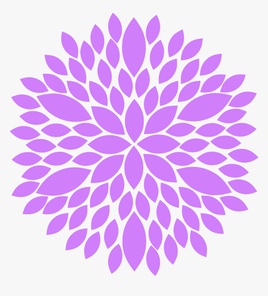 Flower Clipart Modern - Dahlia Clip Art Png, Transparent Png