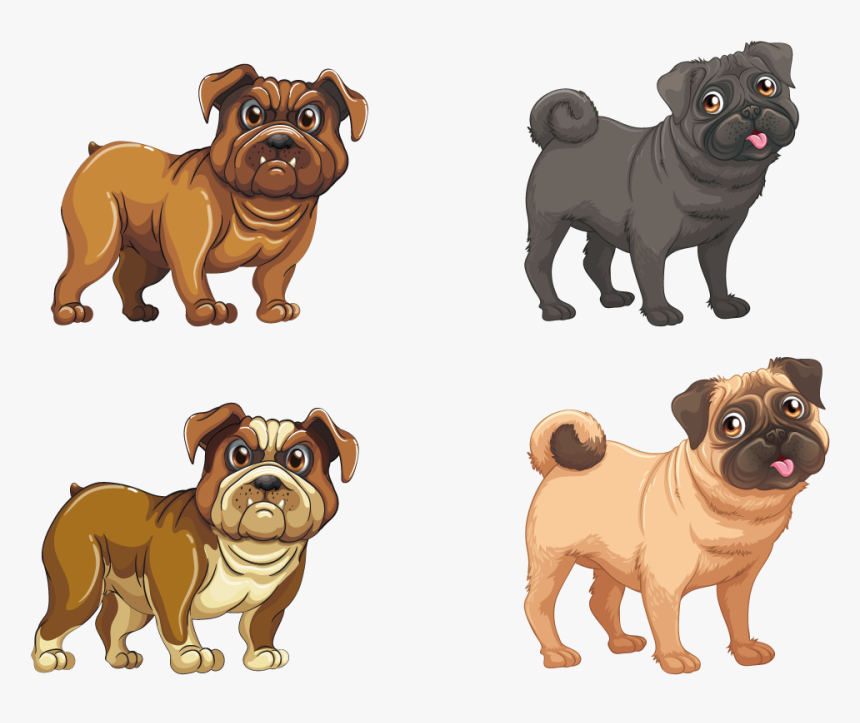 Vector Pugs Png Download - Pug Vector, Transparent Png