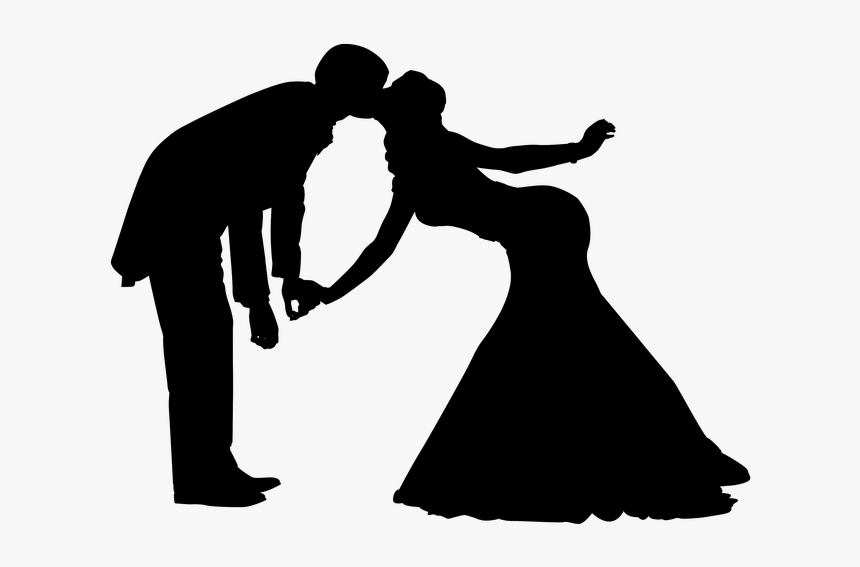 Silhouette, Couple, Bride, Groom, Kiss, Love, Romance - Silhueta Casal De Noivos Png, Transparent Png
