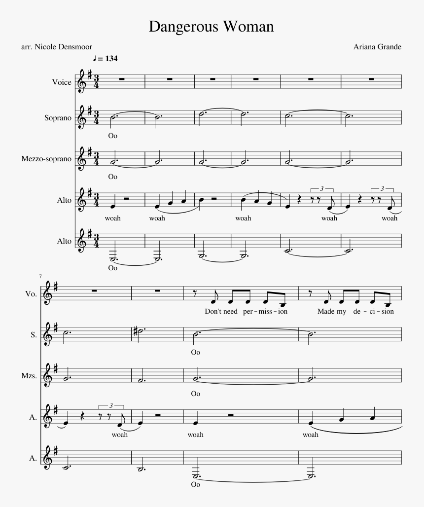 Transparent Ariana Grande 2017 Png - Dangerous Woman Sheet Music, Png Download