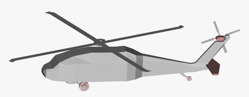 Rotorcraft,helicopter Rotor,tiltrotor - Low Poly Blackhawk, HD Png Download