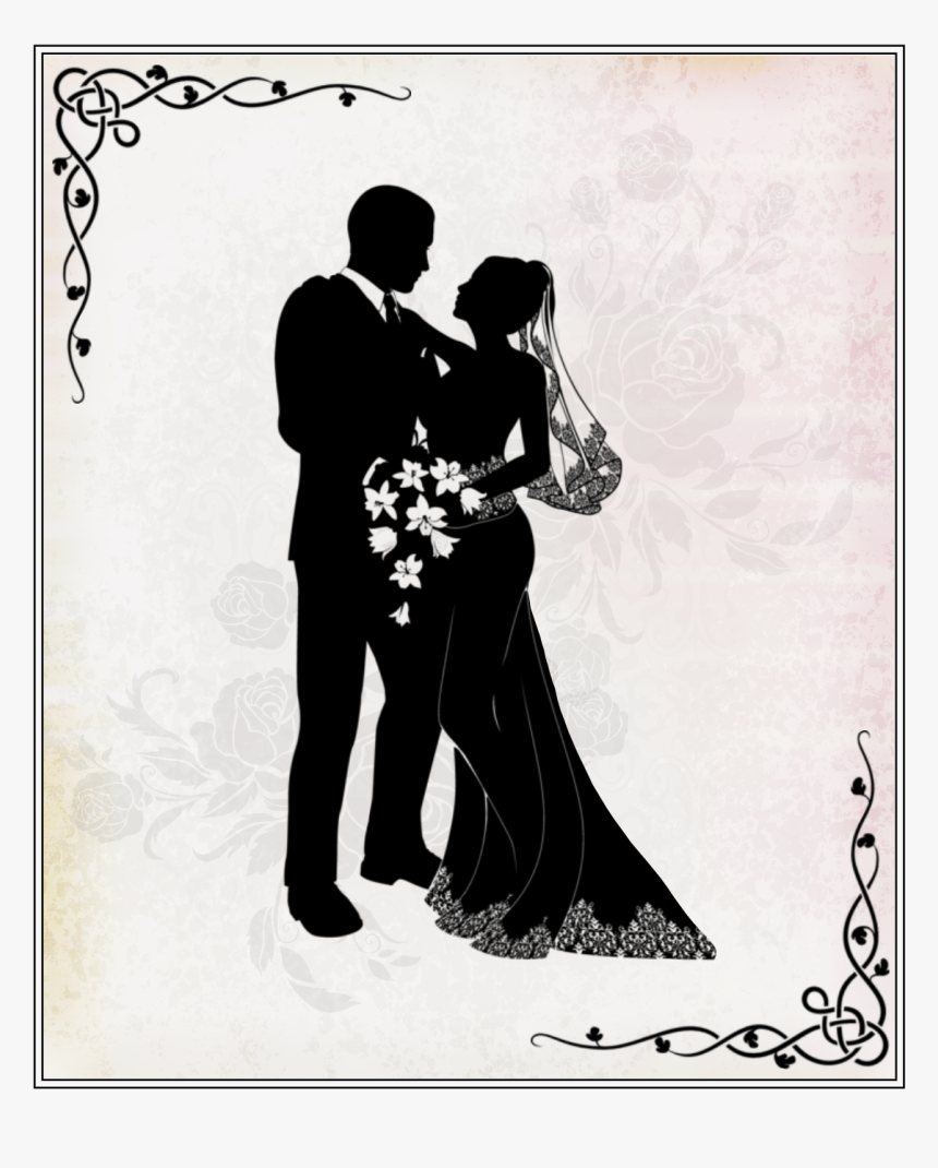 Transparent Vintage Bride And Groom Clipart - Bride And Groom Silhouette, HD Png Download