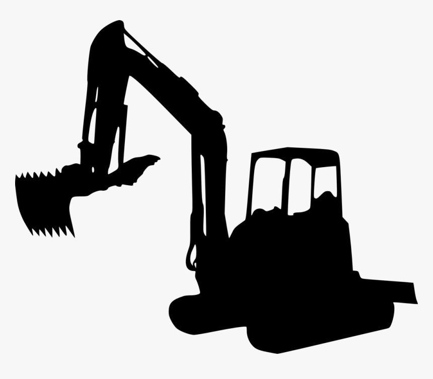 Silhouette Excavator Png, Transparent Png