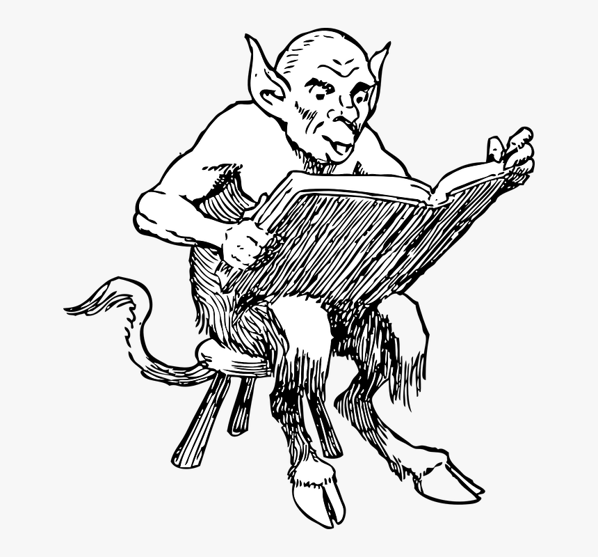 Satanás, Lucifer, Libro, Demonio, Diablo, Leer - Demon Reading A Book, HD Png Download