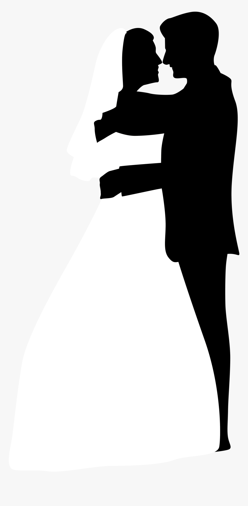 Wedding Couple Silhouettes Clip Art - Wedding Couple Silhouette Clip Art, HD Png Download