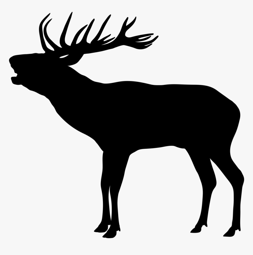 Clip Art Elk Antler Silhouette - Kronhjort Silhuet, HD Png Download