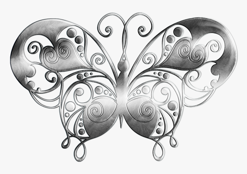 Butterfly Metal Silver Free Picture - Silver Butterfly Png, Transparent Png