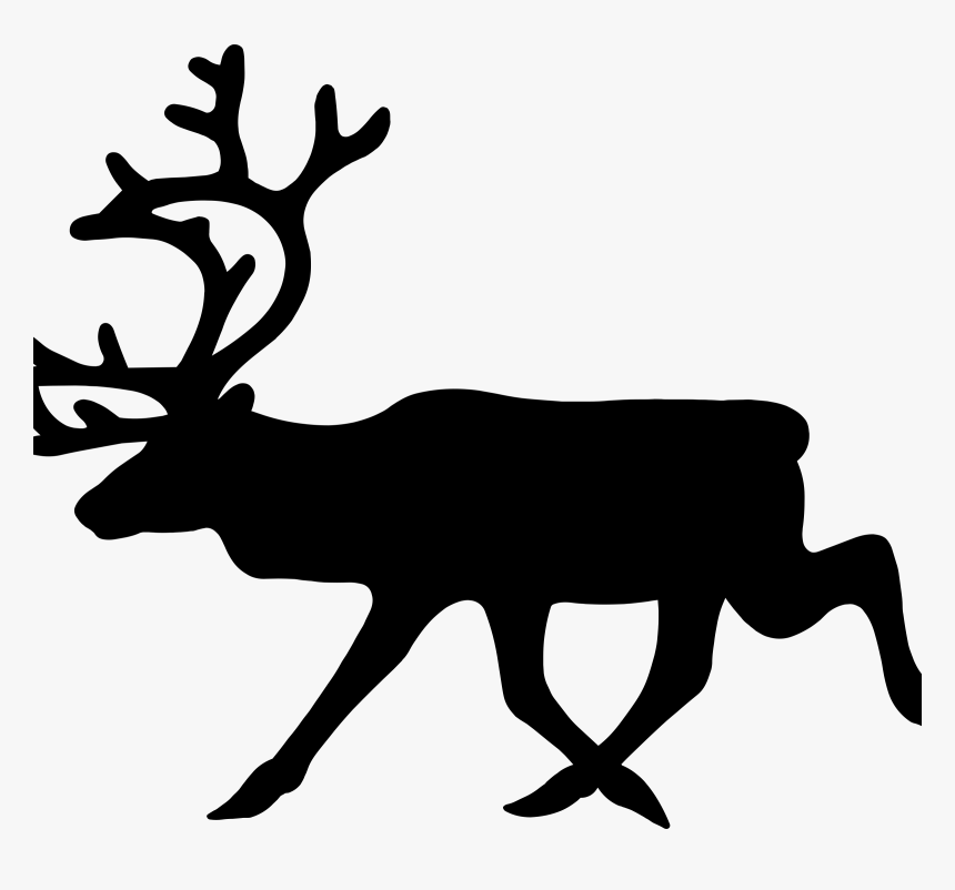 Elk - Black And White Reindeer, HD Png Download