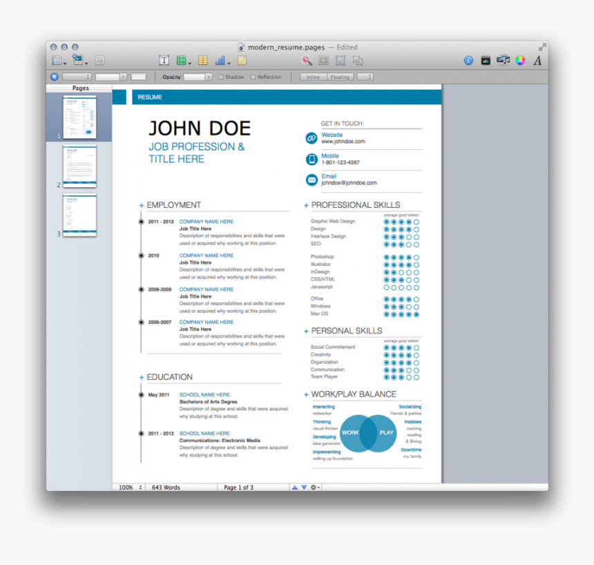 Modern Pages Template, HD Png Download