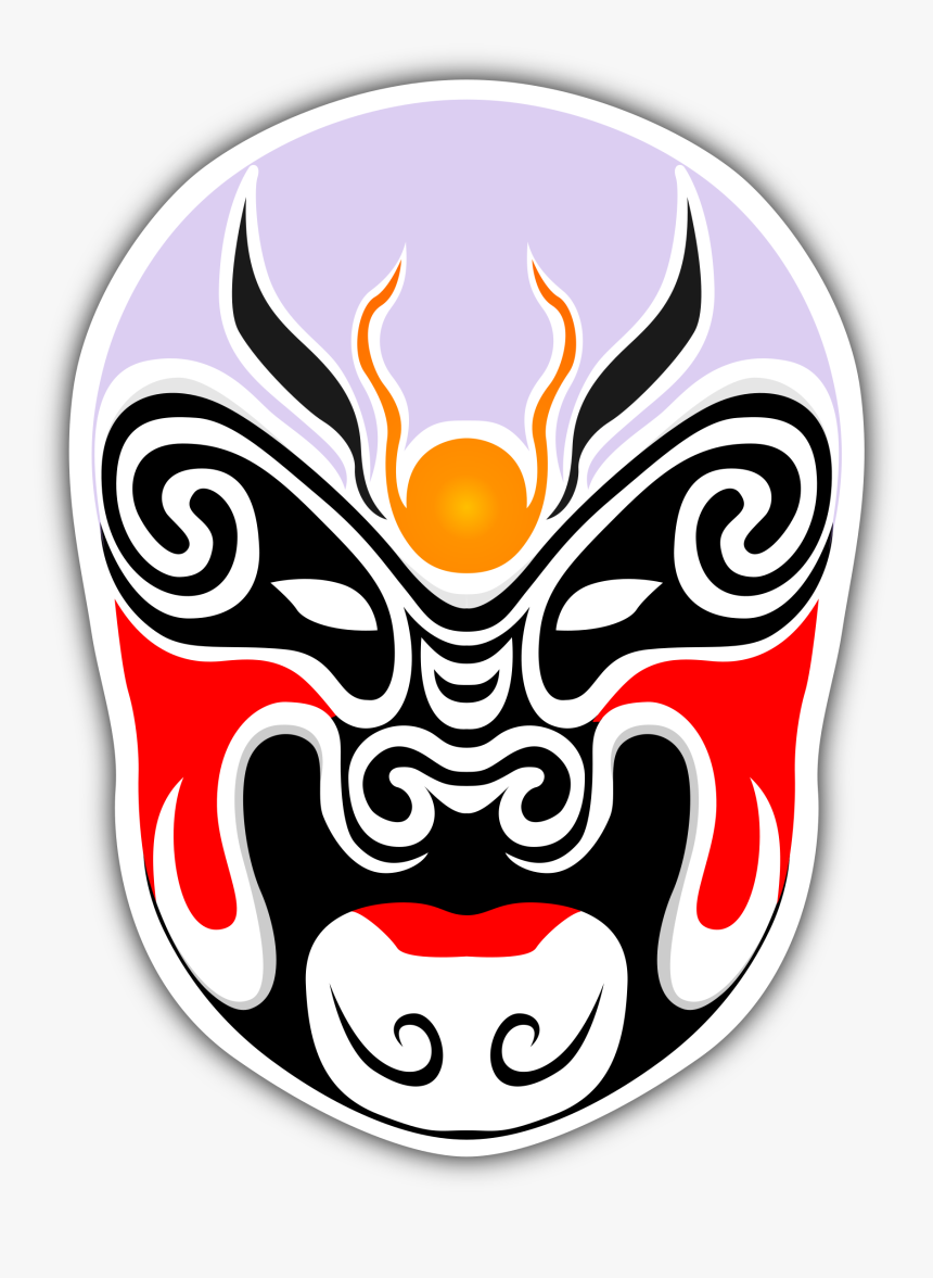 Chinese Masks Big Image - Chinese Opera Mask Vector, HD Png Download