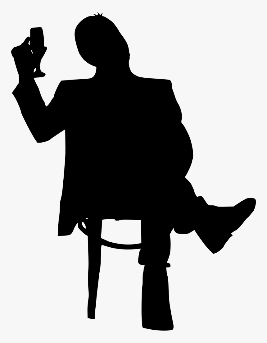 Silhouette Sitting In Chair, HD Png Download