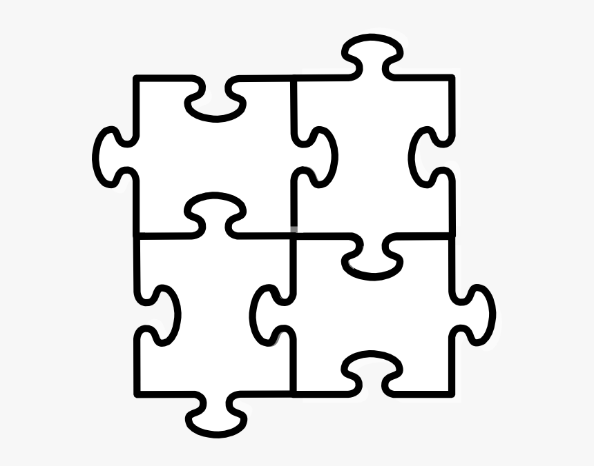 Puzzle Pieces Connected X4 Clip Art At Clker Com Vector - Autism Puzzle Piece Yellow, HD Png Download