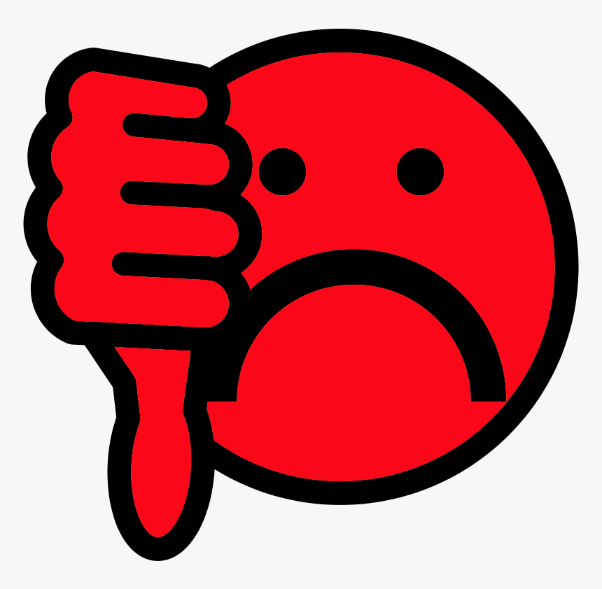 Thumbs Down Clipart - Red Thumbs Down Smiley, HD Png Download
