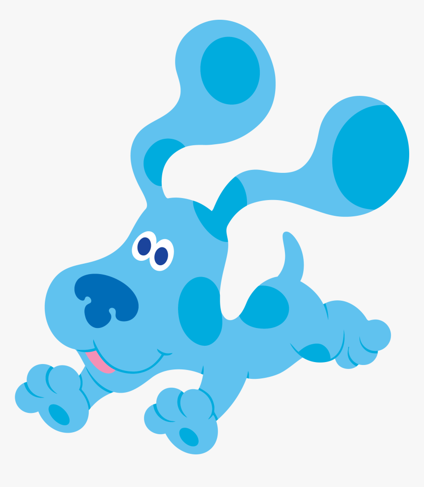 Blue,aqua,turquoise,clip Art,graphics,paw - Blues Clues Blue Jumping, HD Png Download
