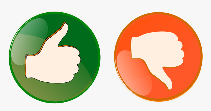 Right, Wrong, Button, Thumbs Up, Thumbs Down, Orange - Pros And Cons Png, Transparent Png