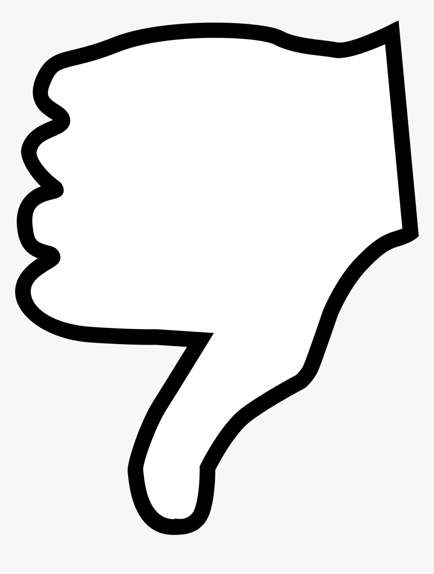 Black And White Thumbs Down, HD Png Download