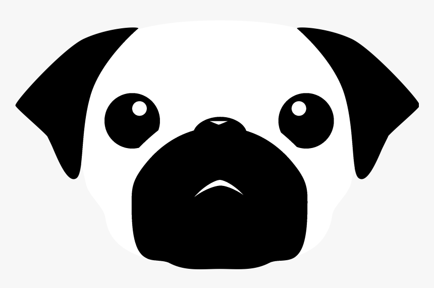 Black And White Pug Png, Transparent Png