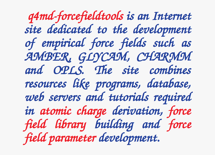 Atomic Charges, Atom Types, Force Field Libraries, - Sanjeevni Group, HD Png Download