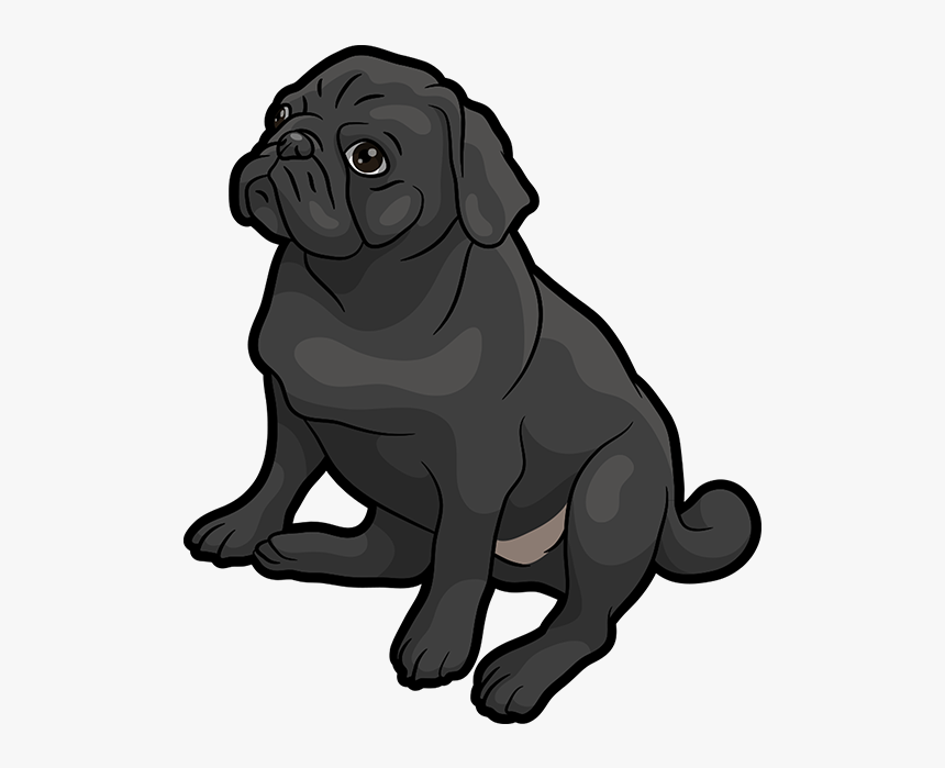 Pug Emoji & Stickers Messages Sticker-2 - Clipart Black Pug Comic, HD Png Download