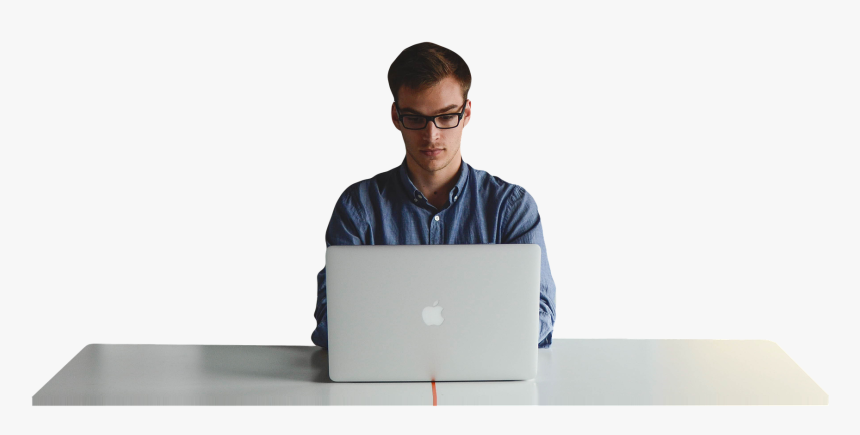 Man Working On Imac Png Image - Guy On Computer Png, Transparent Png