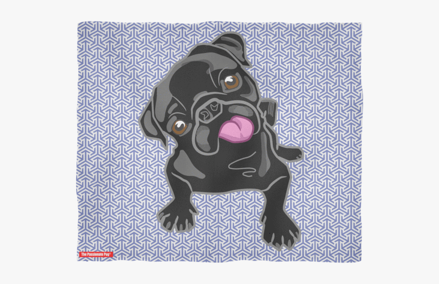 Black Pug Puppy Premium Fleece Blanket - Pug, HD Png Download