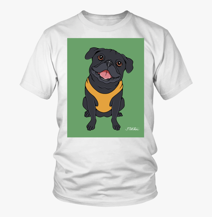 Black Pug Dog T-shirt - Best Offensive Lineman Football Shirts, HD Png Download