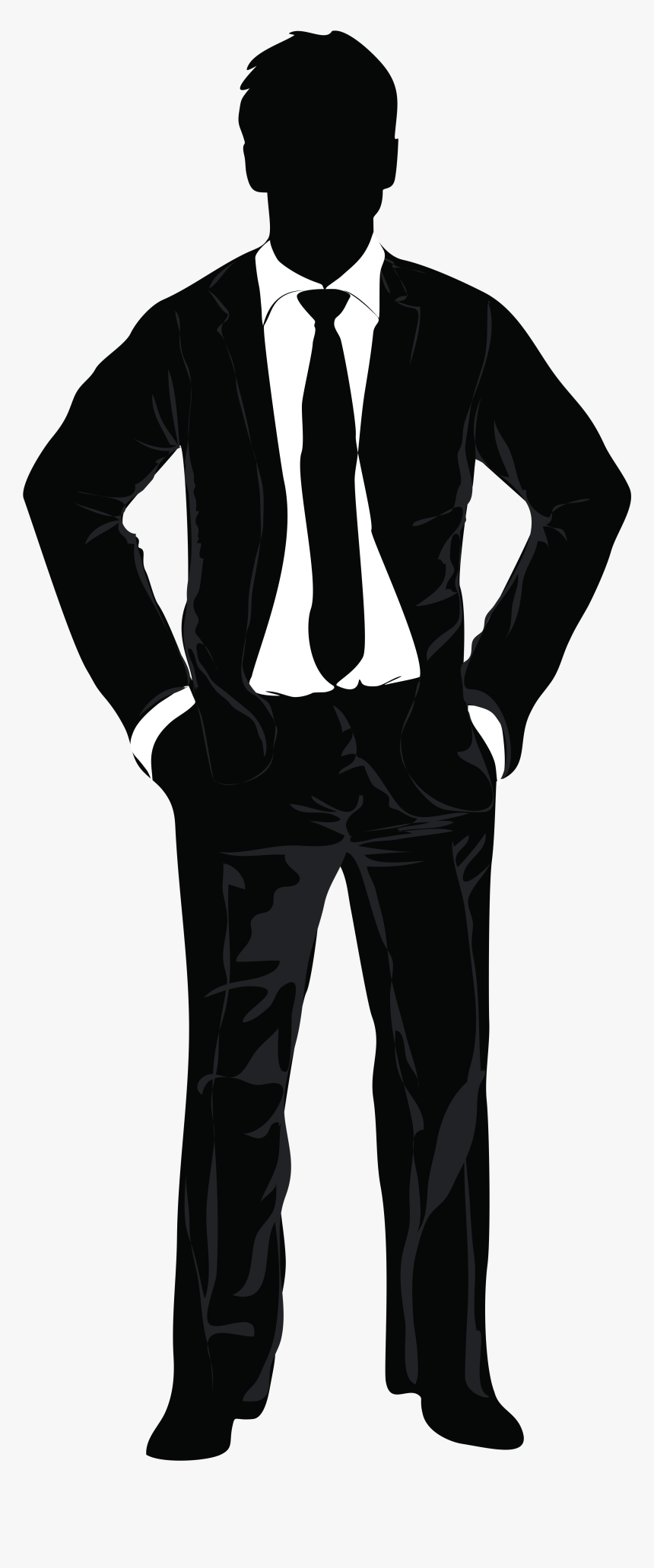 Man In Suit Silhouette Transparent, HD Png Download