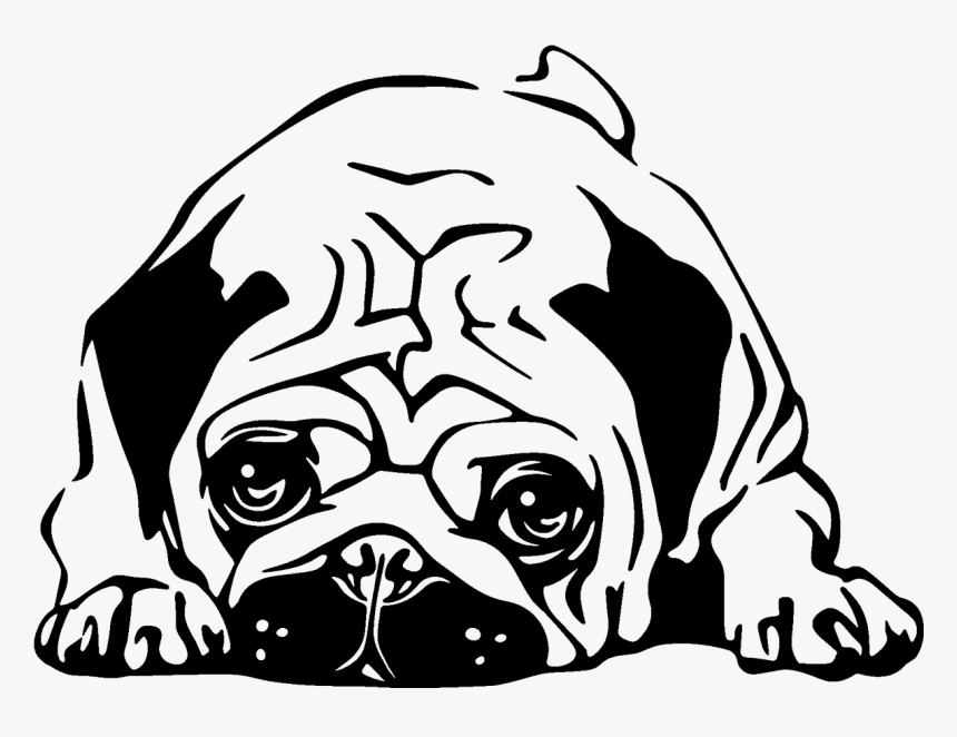 Happy Clipart Pug - Siluetas De Perros Pug, HD Png Download