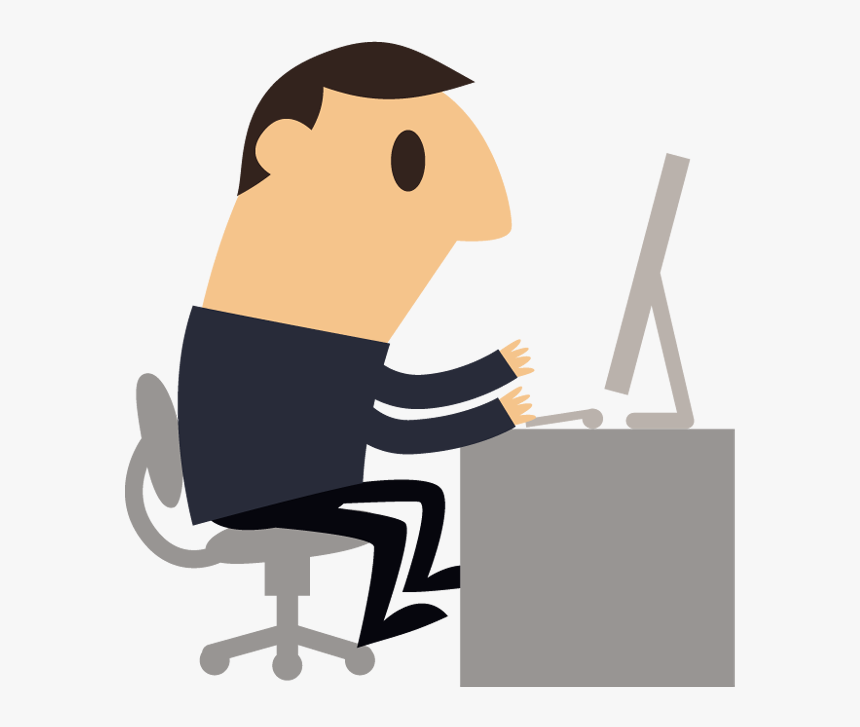Cartoon Man On A Computer, HD Png Download , Transparent Png Image