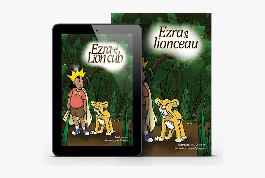 Ezra And The Lion Cub - Cartoon, HD Png Download