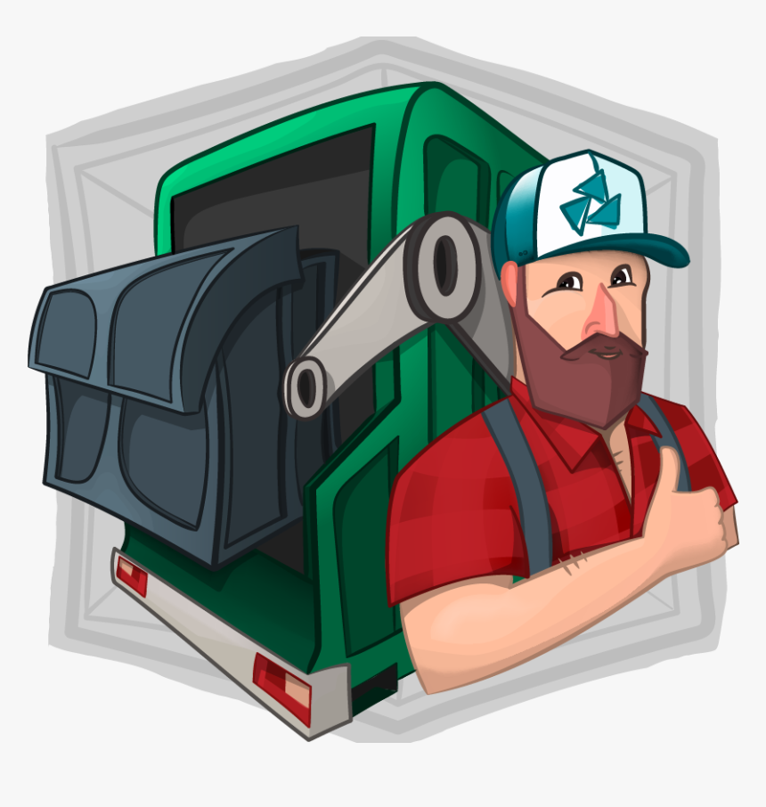 Dumpster Guy Вектор Working Man Operator Guy Dumpster - Cartoon, HD Png Download