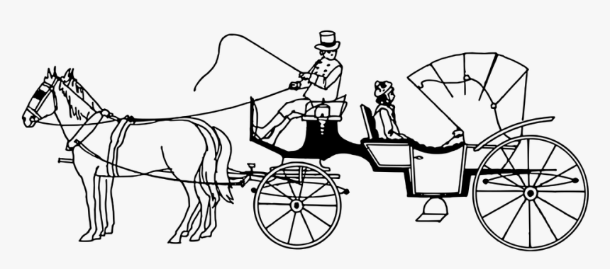 Carriage, Horse, Horse-drawn, Transport, Vehicle - Dibujo De Carruaje Con Caballos, HD Png Download