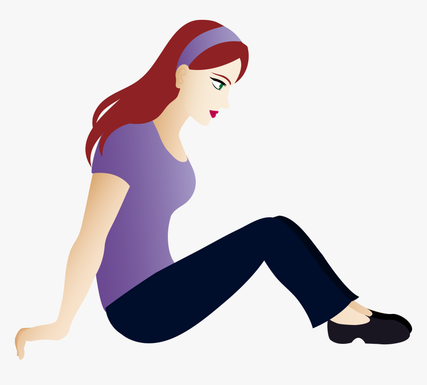 Sitting Clipart - Sitting Girl Clipart Png, Transparent Png