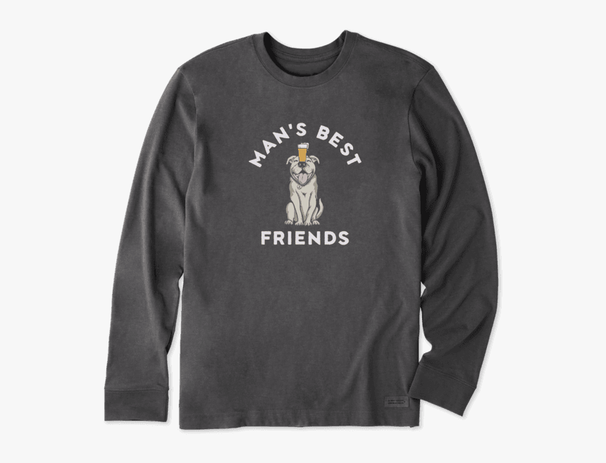 Men S Bark & Beer Long Sleeve Crusher Tee - Life Is Good T Shirts Mens, HD Png Download