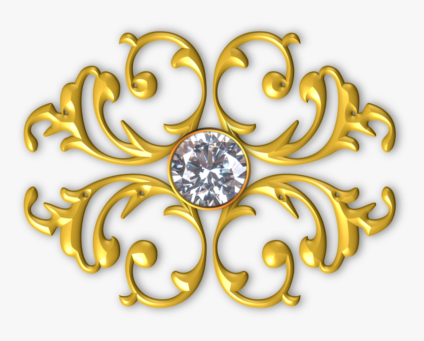 Gold, Ornament, Gem, Diamond, Quartz, Stone, Precious - Patrones Para Stencil, HD Png Download