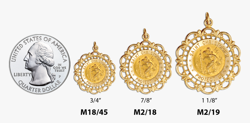 Saint Christopher Medallion In Filigree Frame - Earrings, HD Png Download