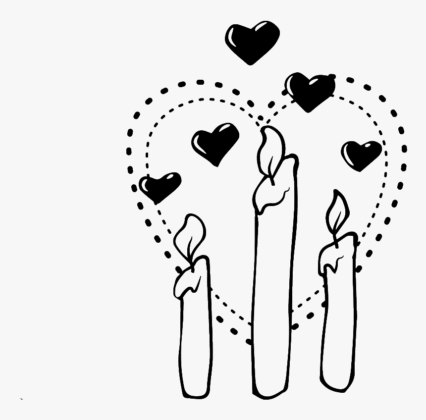 Blanco Y Negro Pintado A Mano Simple Amor Vectores - Heart, HD Png Download