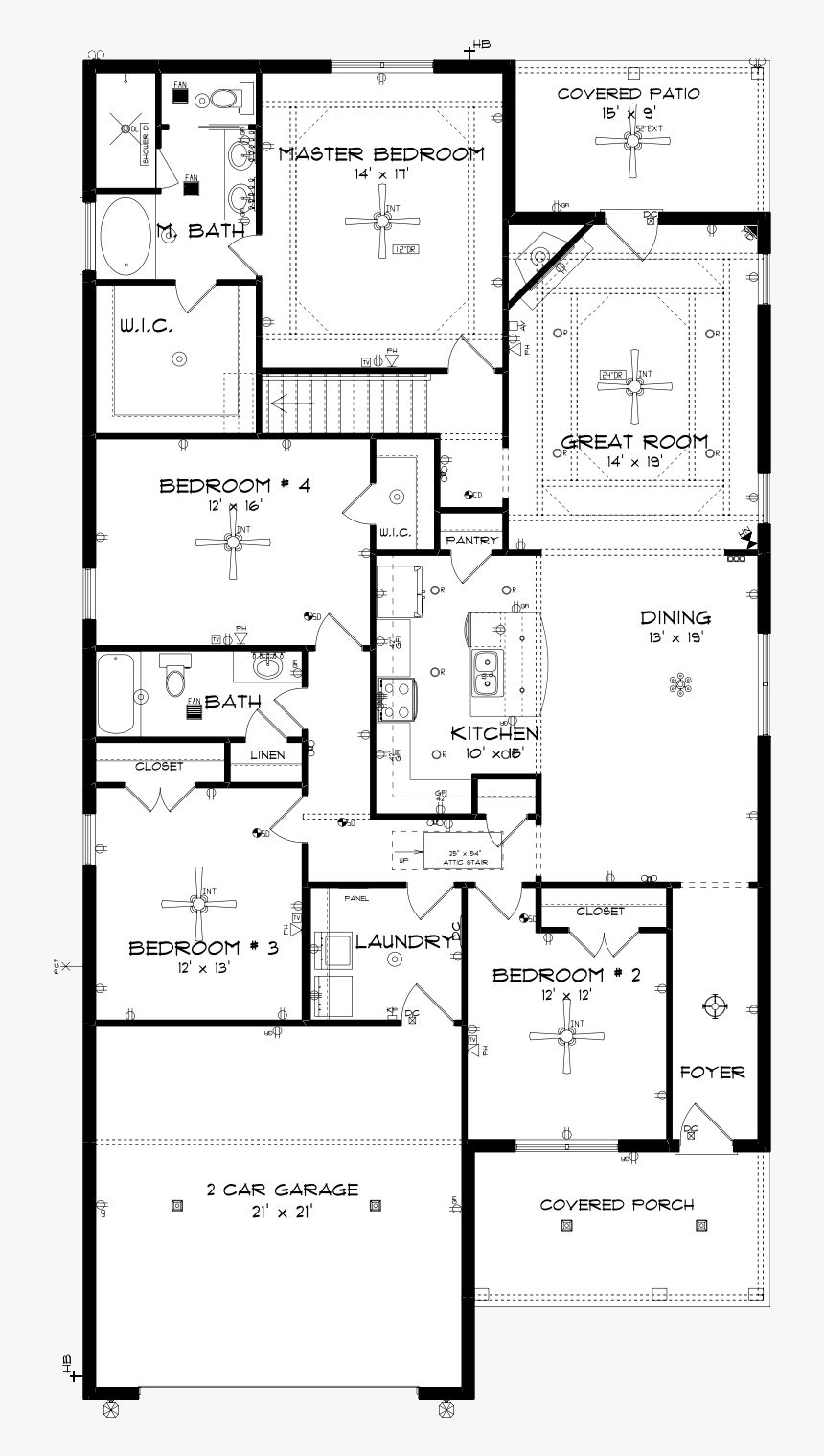 Savannah Main Floor By Stone Martin Builders - Floor Plan, HD Png Download