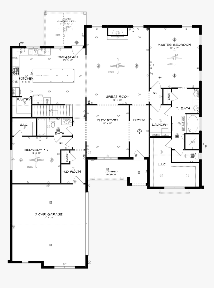 Stonington Main Floor By Stone Martin Builders - Floor Plan, HD Png Download