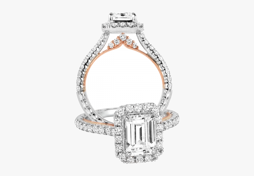 Rose Gold Ring With White Gold Accents, HD Png Download