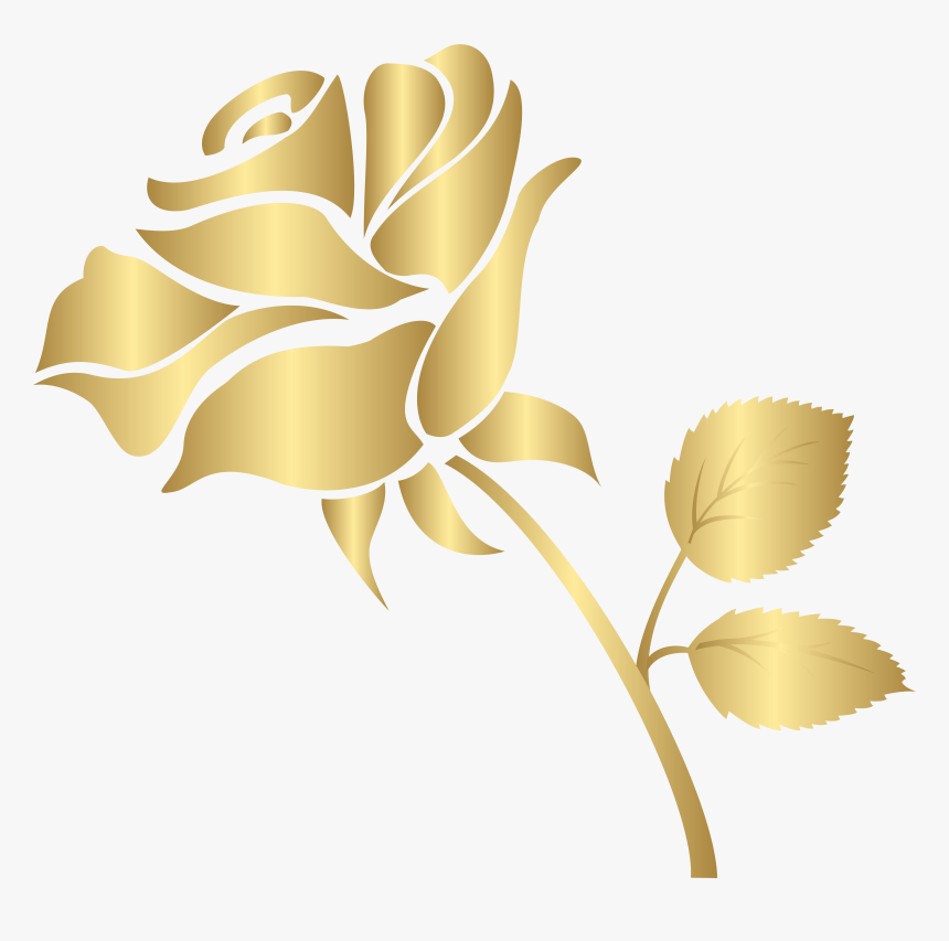 Gold Clipart Rose, HD Png Download