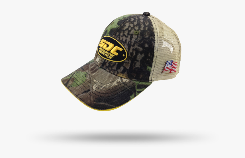 Camo 6-panel Mesh Military Cap With Sandwich Brim - Baseball Cap, HD Png Download