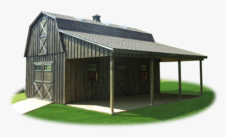 Two Story Workshop Package Board N Batten Gambrel Barn - Adding A Lean To To A Barn, HD Png Download