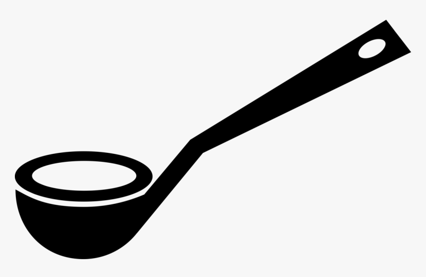 Vector Illustration Of Kitchen Kitchenware Soup Ladle - Serving Spoon Clipart Black And White, HD Png Download