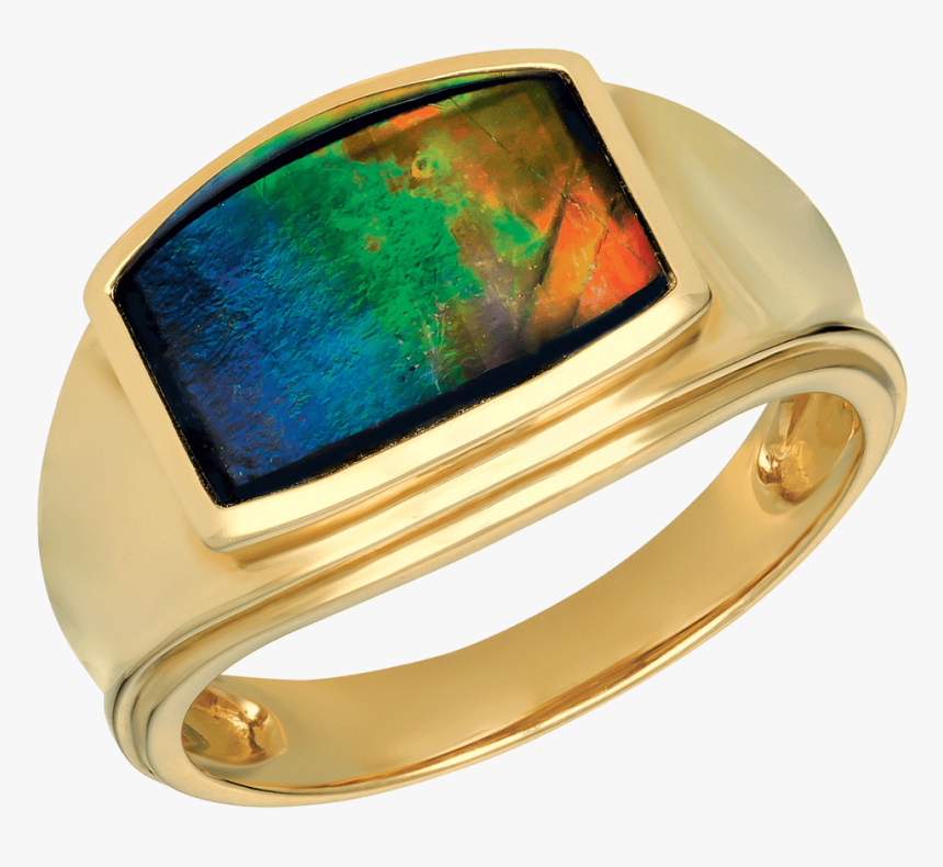 Rick 14k Yellow Gold Ring By Korite Ammolite - Pre-engagement Ring, HD Png Download