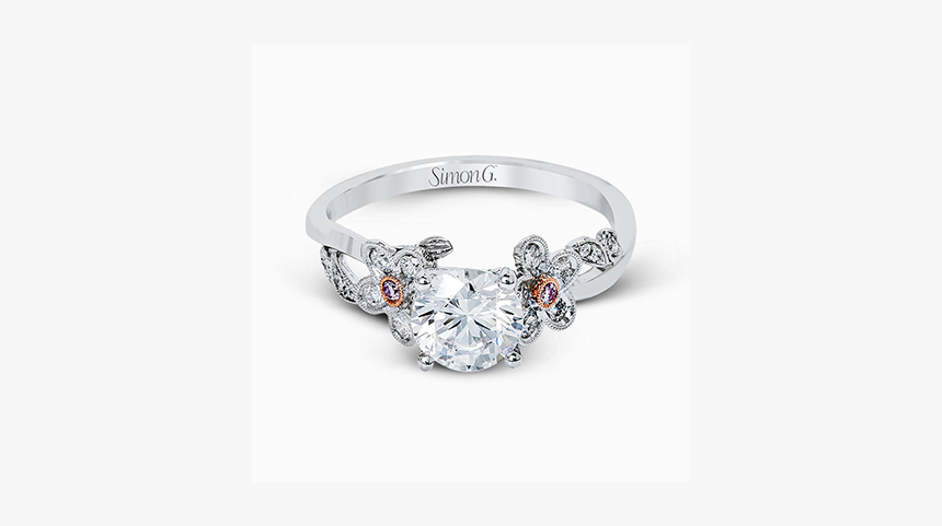 18k White & Rose Gold Engagement Ring - Pre-engagement Ring, HD Png Download